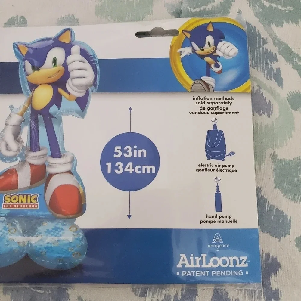 AirLoonz Sonic the Hedgehog 2 Foil Balloon, 53in Party Decorations